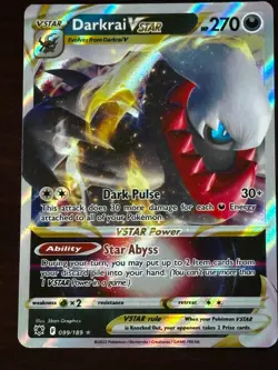 Full Art Darkrai VSTAR 099/189 Astral Radiance Pokemon Holo Foil - Image 1