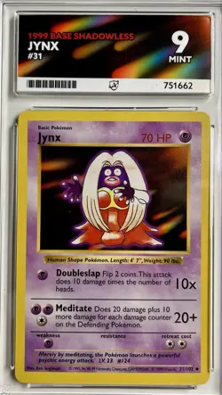 Pokemon TCG Jynx Base Set 31/102 Vintage 1999 *Shadowless* - Ace 9 Mint - Image 1