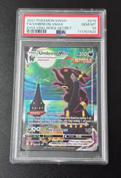 Umbreon VMAX Secret Alt Art PSA 10 - Evolving Skies 2021 Pokemon - Image 1