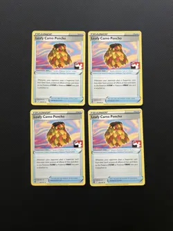 4x Leafy Camo Poncho Pokemon Prize Pack Series 3 Card NM FAST SHIP play set - Image 1