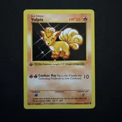 MP - 1st Edition Shadowless Vulpix 68/102 Base Set Rare Vintage Pokemon Card - Image 1