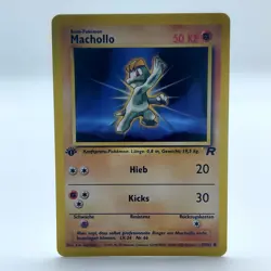 Pokemon TCG Karte - Machollo 59/82 Team Rocket Deutsch Vintage 1. Edition NM - Image 1