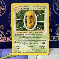 Shadowless Pokemon KAKUNA Card BASE Set 33/102 LP - Image 1