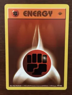 Pokemon TCG Fighting Energy Base Set 1st Edition Shadowless Card 97/102 LP - Image 1