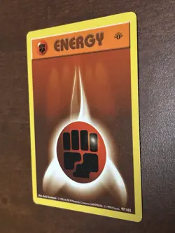 Pokemon TCG Fighting Energy Base Set 1st Edition Shadowless Card 97/102 LP - Image 3
