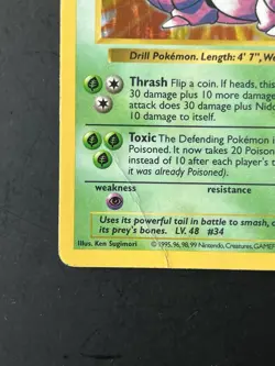Pokemon TCG Nidoking Base Set Shadowless Holo Rare Card 11/102 Damaged - Image 5