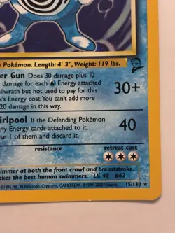 Poliwrath Base Set 2 Holo Rare Pokemon TCG Card 15/130 Unlimited Edition LP - Image 4