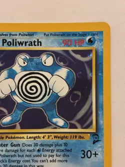 Poliwrath Base Set 2 Holo Rare Pokemon TCG Card 15/130 Unlimited Edition LP - Image 5