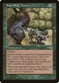 Saproling Burst NM/M Nemesis Green Enchantment Mtg Magic English Regular - Image 1
