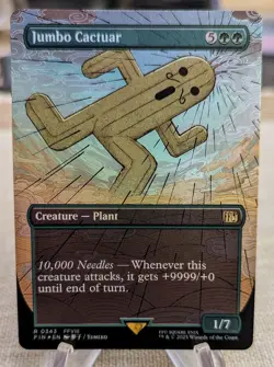 FOIL Jumbo Cactuar (borderless) M/NM Magic: The Gathering MTG Final Fantasy - Image 1