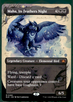 MAHA, ITS FEATHERS NIGHT BORDERLESS BLOOMBURROW BLB ELEMENTAL BIRD MTG 289 - Image 1