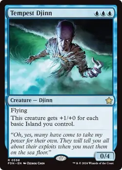 TEMPEST DJINN x4 mtg NM-M Foundations 4 Rare - Image 1