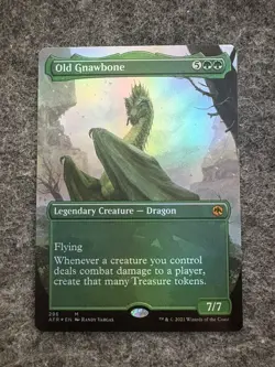 MTG - OLD GNAWBONE - FOIL - M/NM BORDERLESS - ADVENTURES IN THE FORGOTTEN REALMS - Image 1