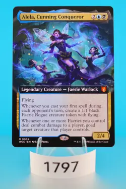MTG Alela, Cunning Conqueror (Extended Art) Commander: Wilds of Eldraine Regular - Image 1