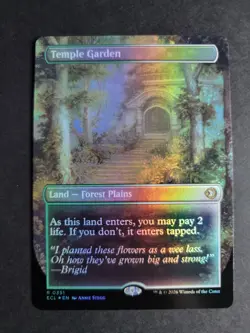 Temple Garden (Borderless Foil) Rare MTG Lorwyn Eclipsed - Image 1
