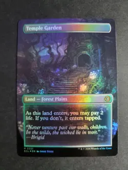 Temple Garden (Borderless Foil) Rare MTG Lorwyn Eclipsed - Image 2
