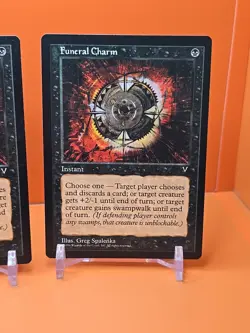 ⚫⚫⚫ (4) 1996 Magic The Gathering VISIONS FUNERAL CHARM PLAYED ⚫⚫⚫ - Image 5