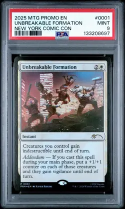 2025 MTG TMNT PROMO NEW YORK COMIC CON 2025 #0001 UNBREAKABLE FORMATION PSA 9 - Image 1
