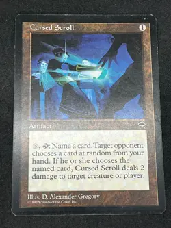 Magic the Gathering MTG Cursed Scroll Artifact Tempest Rare - Image 1