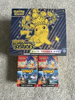 Pokemon Surging Sparks - Elite Trainer Box - New and Sealed + 2X booster Bundles - Image 1