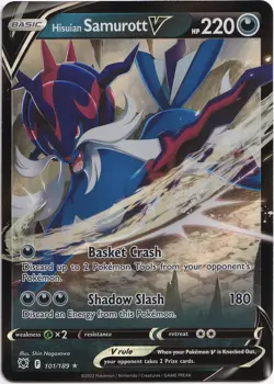 Pokemon Hisuian Samurott V Ultra Rare Astral Radiance 101/189 NM Englisch - Image 1