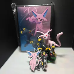 Umbreon & Espeon - Pokemon Prismatic Premium Collection Sleeves, Figure, and Pin - Image 1