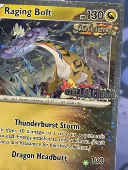 SWIRL Pokemon Raging Bolt 111/142 Stellar Crown Stamped Promo Holo RARE Sealed - Image 1
