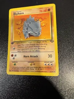 Pokemon TCG Rhyhorn Jungle 61/64 Regular 1st Edition Common NM/LP - Image 1