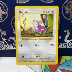 Rattata 61/102 Shadowless - Pokemon Base Set Vintage - NM - Image 1