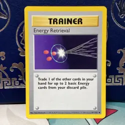 Pokemon Energy Retrieval Uncommon Unlimited Base Set (Shadowless) 081/102 NM - Image 1