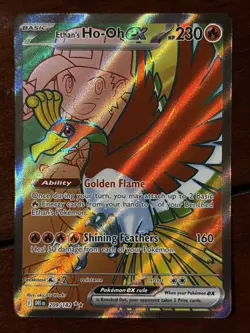 Pokemon Destined Rivals Ethan’s Ho-Oh Ex 209/182 Full Art Holo Rare - Image 1
