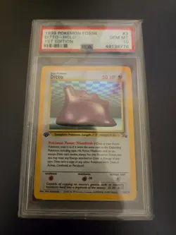 Pokemon Fossil 1st Edition Ditto Holo PSA 10 - Image 1