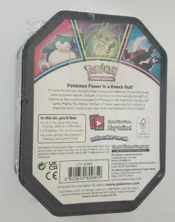 Brand New/Factory Sealed ~ Pokemon TCG's ~ Mighty Mysterious ~ 2021 Tin! Snorlax - Image 2