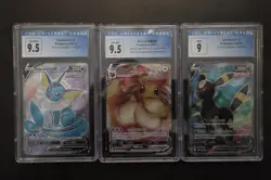 Pokemon CGC Slab Lot (3) - Umbreon V, Vaporeon V, Eevee VMAX - Evolving Skies - Image 1