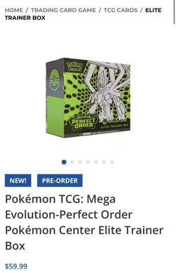 Pokemon Mega Evolution Perfect Order Pokemon Center Elite Trainer Box PRESALE - Image 1