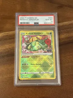 Pokemon Go TCG Radiant Venusaur Holo Rare Card 2022 004/078 PSA 10 - Image 1