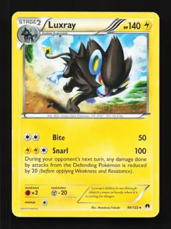Luxray 46/122 HP BREAKpoint English Pokemon Card TCG - Image 1