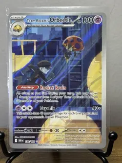 Pokemon TCG Team Rockets Orbeetle Destined Rivals 198/182 Illustration Rare Card - Image 1