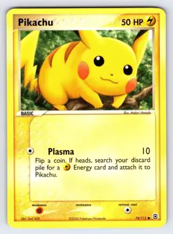 Pikachu 74/112 2004 EX FireRed & LeafGreen Pokemon Card TCG Nintendo Common VLP - Image 1