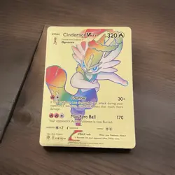 Pokemon Rainbow Cinderace Vmax Gold Foil Fan Art Card - Image 1