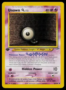 Pokemon Card - Unown [Q] Neo Destiny 59/105 Uncommon 1st Edition - Image 1
