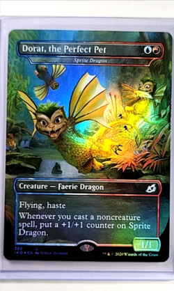 MTG Magic the Gathering IKO Ikoria Borderless Foil #382 Dorat the Perfect Pet - Image 1
