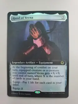 MTG Hand of Vecna Adventures in the Forgotten Realms Foil Extended Art Rare - Image 1