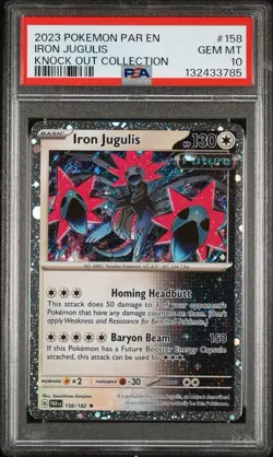 Pokemon Iron Jugulis #158 Cosmos Holo Knock Out Collection Exclusive PSA 10 Gem - Image 1