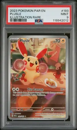 PSA 9 PLUSLE 2023 POKEMON PAR EN-PARADOX RIFT ILLUSTRATION RARE #193/182 - Image 1