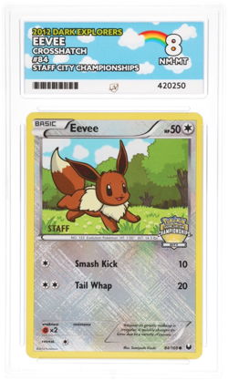Pokemon Graded Card - Eevee Crosshatch 84 STAFF City Championships - Ace NM-MT 8 - Image 1