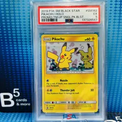 PIKACHU #SM162 HOLO PSA 5 BLACK STAR PROMO TEAM UP BLISTER PACK - Image 1