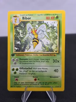 Pokemon TCG Beedrill (Bibor) 17/102 1st Edition Base Set German Regular Rare - Image 1
