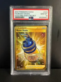 2021 Pokemon Boost Shake Secret Rare 229/203 Evolving Skies English PSA 10 - Image 1
