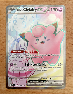 Pokemon Journey Together Lillie's Clefairy EX 173/159 Holo TCG NM - Image 1